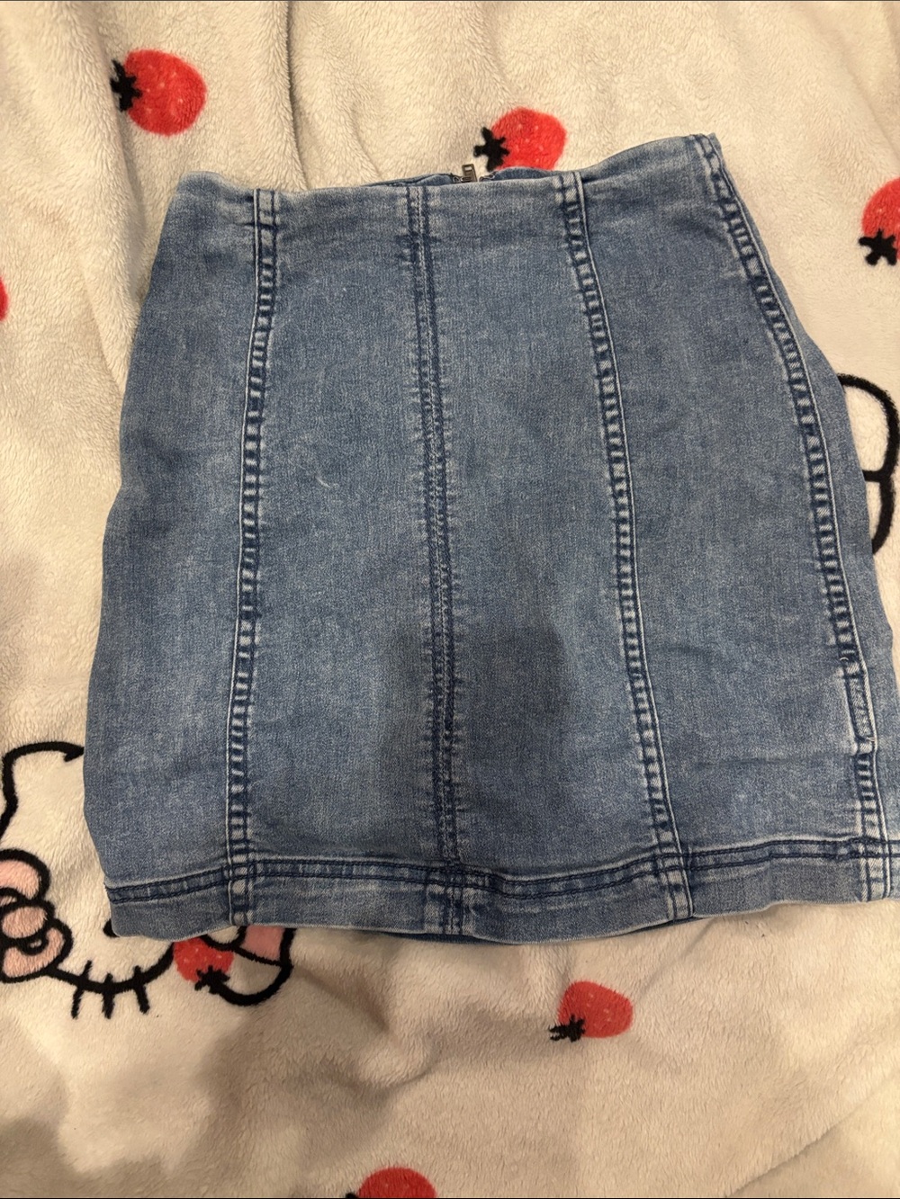 Free People Light Blue Panel Denim Mini Skirt